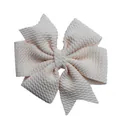 Fermaglio per capelli a fiocco beige crema da 3,7 pollici con trama a nido d'ape - Beige