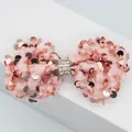 Nœud en velours rose avec paillettes or rose et strass colorés pour DIY - Bourgeon de Neige