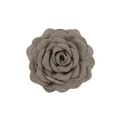 Exquisite brown fabric rose hair clip and brooch with natural linen texture detail - Flat Pad / Khaki Flat Bottom