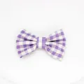 Fiocco in tessuto a quadretti viola per accessori capelli bimbi e papillon animali - Viola