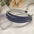 Set di tre cerchietti blu navy rivestiti in tessuto grosgrain con punte morbide - Blu navy