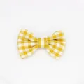 Fiocco in tessuto a quadretti gialli e bianchi, accessorio minimalista per capelli bimbi - Giallo