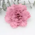 Pale pink 7cm pleated fabric flower handmade with wavy petals for DIY accessory - Pink Purple