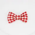 Fiocco piatto in tessuto a quadretti bianchi e rossi per accessori per capelli bimbi - Rosso