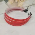 Set di 3 cerchietti rossi da 1 cm in nastro grosgrain con denti antiscivolo interni - Rosso