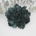 Handmade 7cm dark green ruffled fabric flower accessory for DIY hats and clothing decoration - Dark Green