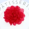Vibrant red layered fabric flower accessory for DIY apparel and hair ornaments - Burgundy