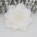 7cm white pleated satin flower accessory with layered petals for DIY apparel and hats - Off-white