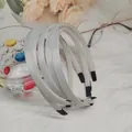 Λευκή στέκα 1εκ με κορδέλα grosgrain και προστατευτικά άκρα για DIY αξεσουάρ μαλλιών - Γκρι