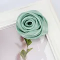 Detaillierte Ansicht der mintgrünen Satin-Rose auf einem weißen Rahmenhintergrund - Türkisgrün