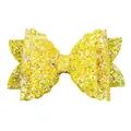 Sparkly glitter bow decoration in yellow with sequins and rhinestones for tumblers - Yellow
