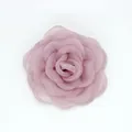 Elegant dusty pink organza camellia brooch flower accessory for women's outfits - Flat Pad / Purple
