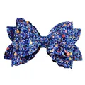 Close-up of sparkling dark blue glitter bow decoration with colorful reflective sequins - Royal Blue