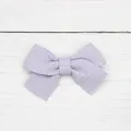 DIY Haarschleife aus gewebtem Stoff in Lavendel für handgefertigten Haarschmuck - Hellviolett Gitter
