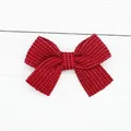 Fiocco decorativo in tessuto rosso scuro con trama intrecciata per accessori capelli - Griglia Rosso Scuro