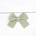 Accessorio per capelli a fiocco a scacchi verde salvia e beige per creazioni fai da te - Griglia Verde Fagiolo