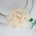 Camélia fait main en organza crème de 8cm pour accessoires de cheveux et robes DIY - Beige Foncé