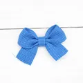 Fiocco per capelli a quadretti blu brillante in tessuto intrecciato per decorazioni - Griglia Blu Reale
