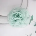 Fleur de camélia en fil de cristal vert menthe de 8cm pour cheveux ou vêtements - Vert