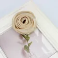 Champagne satin rose flower accessory with silk finish for DIY hat and brooch decor - Flat Pad / Khaki
