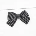Fermaglio per capelli con fiocco in tweed bianco e nero ed elegante trama a maglia per DIY - Griglia Bianco e Nero