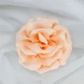 Elegant 10cm apricot satin fabric flower brooch pin with layered 3D petals for suits - Pale Green