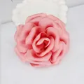 Pink satin fabric peony flower 10cm handmade rose blossom accessory for hair and clothing - Light Watermelon Red