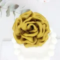 Ginger yellow handmade silk peony flower accessory with multilayered satin petals - Ginger Yellow