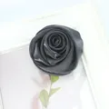 Elegante 5cm schwarze Satin-Rosenknospe Stoffblume für DIY Hüte und Bekleidungszubehör - Schwarz