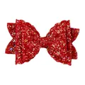 Sparkling red glitter bow decorative accessory for tumblers and hair with shiny finish - Red