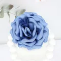 Morandi blue handmade 10cm silk satin fabric peony flower accessory for hair or brooch - Peacock Blue