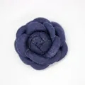 Dunkelblaue Kamelienblüte aus Wolle 5,5cm für DIY Kleidung und Hut Zubehör - Marineblau