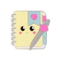 Abalorio de silicona de cuaderno animado para papelería DIY y adornos de calzado - Cuaderno de Dibujos Animados