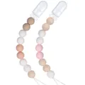 Pack de 2 sujetachupetes de silicona en colores Morandi con clips de seguridad - Estilo 01