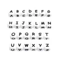 Perline in silicone con lettere A-Z da 12mm per catenelle portaciuccio e massaggiagengive - Lettera A / Bianco con Lettere Nere