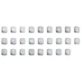 Lot de 26 perles alphabet DIY carrées grises avec lettres blanches A-Z pour bijoux - Lettre A / Gris Clair Texte Blanc