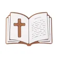 Silikonperle in Buchform mit braunem Kreuz für Oster-DIY-Bastelarbeiten und Schmuck - Bibel Buch Stil