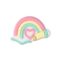 Cuenta de silicona de arcoíris y lápiz para papelería DIY y cadenas de teléfonos - Corazón Arcoíris