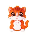 Cuenta de silicona de gato naranja 3D con gesto de corazón para cadenas de móvil DIY - Gato naranja 3D en pose de corazón