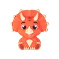 Cuenta de silicona 3D de triceratops naranja para crear joyas infantiles DIY - 3D Triceratops