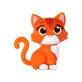 Cuenta de silicona de gato 3D naranja y blanco para cadenas de teléfono y artesanías - Gato naranja 3D
