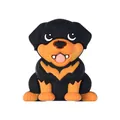 Cuenta de silicona de Rottweiler 3D en negro y naranja para manualidades de joyería - Rottweiler 3d