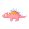 Cuenta de estegosaurio rosa de silicona 3D con placas naranjas para pulseras DIY - 3D Estegosaurio