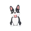 Cuenta de silicona de bulldog 3D en blanco y negro para accesorios de collares de mascotas - Bulldog Francés En 3d