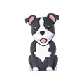 Cuenta de silicona de perro Boston Terrier en blanco y negro para collares y artesanía - Pit Bull 3d