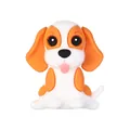 Cuenta de silicona de perro salchicha 3D en blanco y naranja para collar de perros - Cachorro Amarillo En 3d