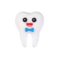 3D cartoon tooth silicone bead for DIY bracelets featuring a cute blue bow detail - 3D Mr. Tooth