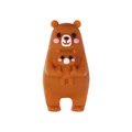 Cuenta de silicona de oso 3D marrón con textura mate para hacer joyas de bricolaje - Mamá Oso 3D
