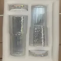 Σετ γυάλινα ποτήρια 20oz σε ροζ χρώμα με υφή μπαμπού και προστατευτική συσκευασία - Συσκευασία Ζεύγους / 550ml / Πολύχρωμο