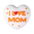 Perlina in silicone 3D a cuore con testo I Love Mom per gioielli fai da te - Dimensionale Amo la Mamma